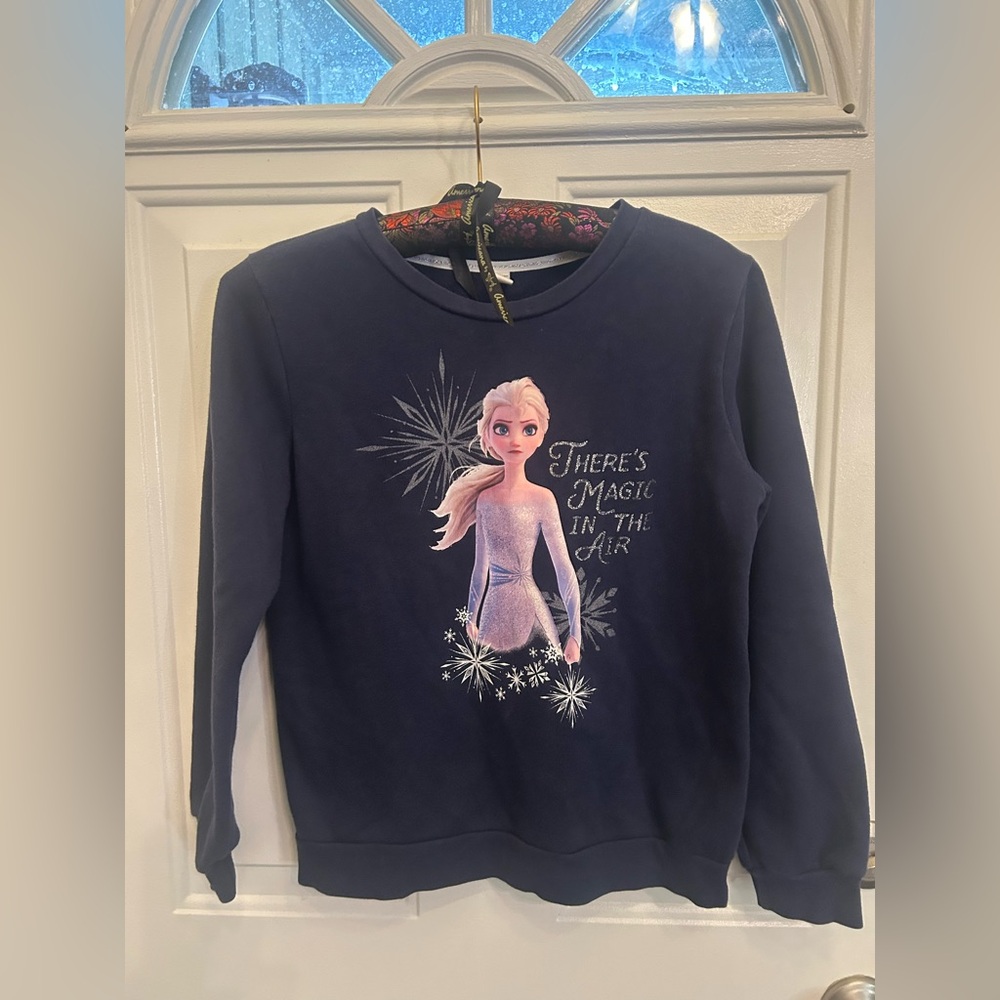 4/$20🌷❄️JF Disney Frozen Elsa Sweatshirt ~ Navy Blue💙Youth 14💙❄️